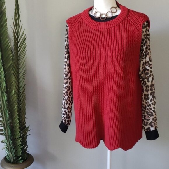 J. Crew red knit sleeveless sweater with scalloped hem NWT - Picture 3 of 7